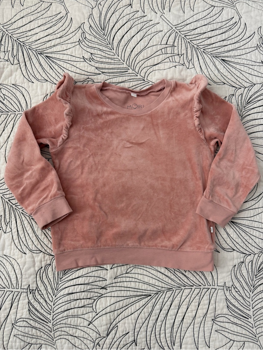 Mori Baby - Velour Ruffle Sweatshirt, Organic Cotton, 3-4 years